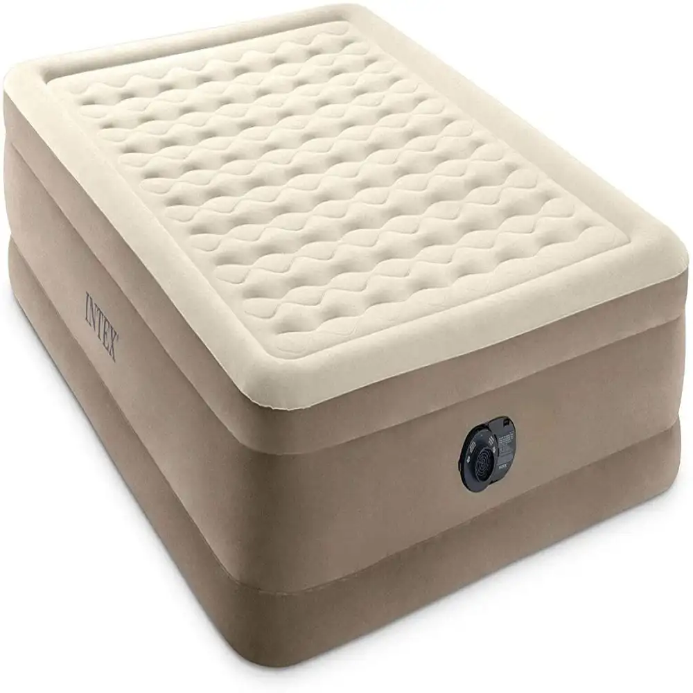 

" 64427ED Ultra Plush Fiber-Tech Inflatable Velvet Soft Airbed Mattress with Built in and Portable Storage Carrying Case, Quee