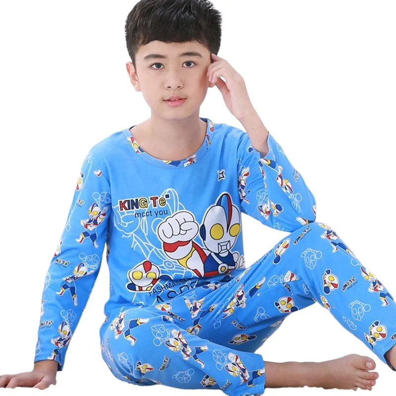 

Bandai Kawaii Doraemon Children Sleepwear Anime Crayon Shin-Chan Ultraman Cartoon Autumn Long Sleeved Boy Girl Home Clothing Top