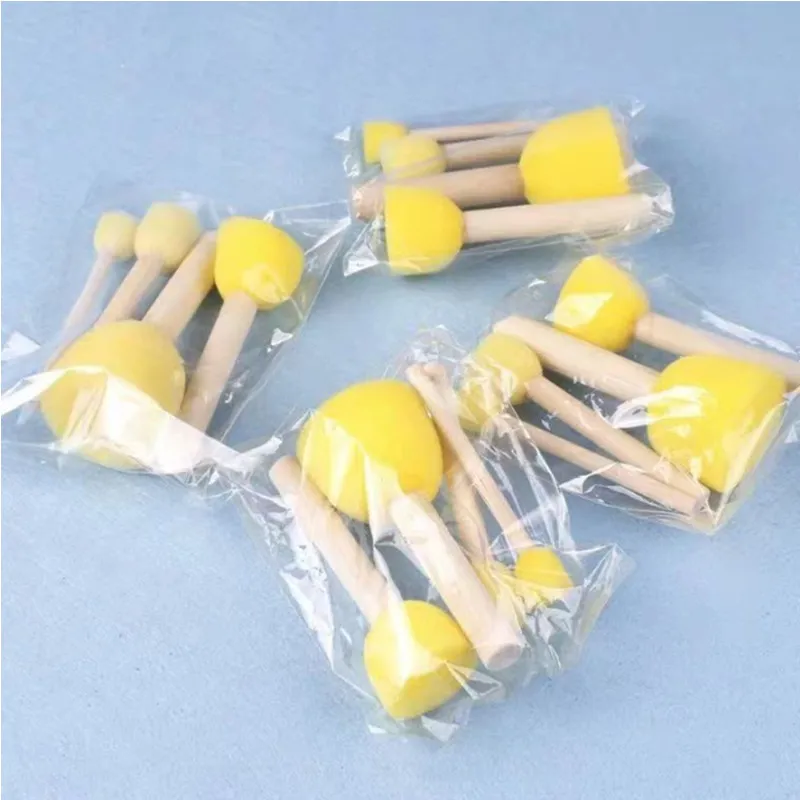 

4pcs/Packing DIY Painting Sponges Brush with Wood Handle for Children