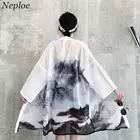 Женская рубашка с принтом в китайском стиле, повседневный длинный кардиган-кимоно 2020, свободная блузка с длинным рукавом, блузки с защитой от солнца, 35711