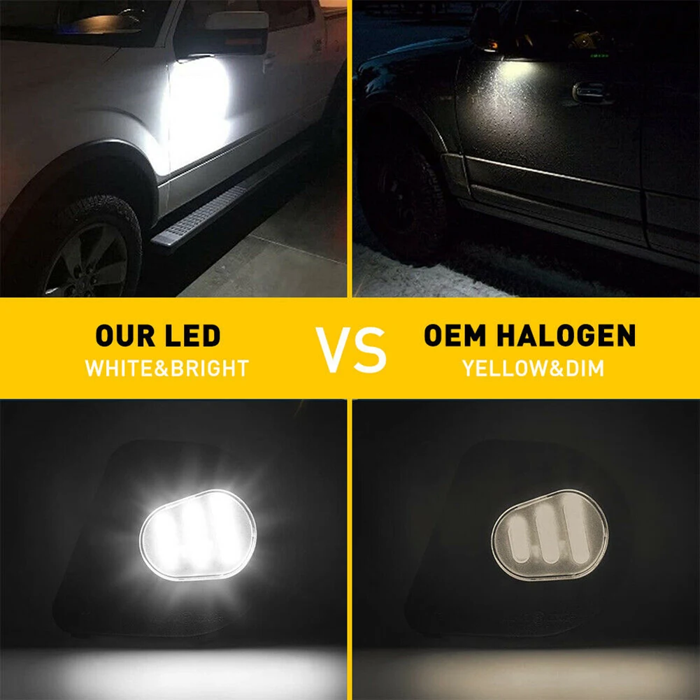 

1 Pair Car LED Side Mirror Puddle Lights For Dodge Ram 1500 2010-2019 Truck Bright White LED Side Mirror Puddle Lamp