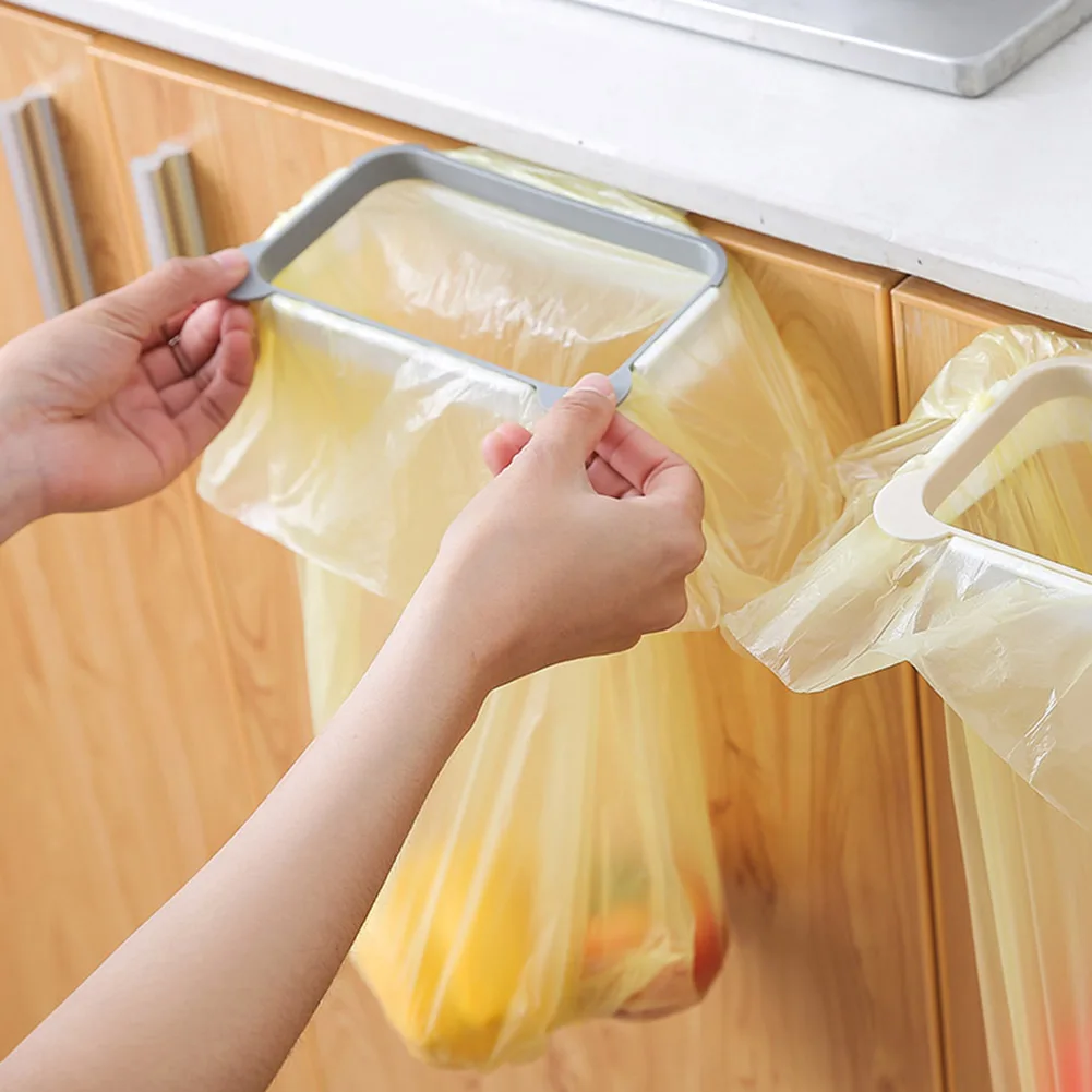 

Kitchen Waste Bin Plastic Garbage Hanging Bag Holder Kitchen Trash Storage Rack Bag Hook Scouring Pad Dry Shelf Holder Organzier