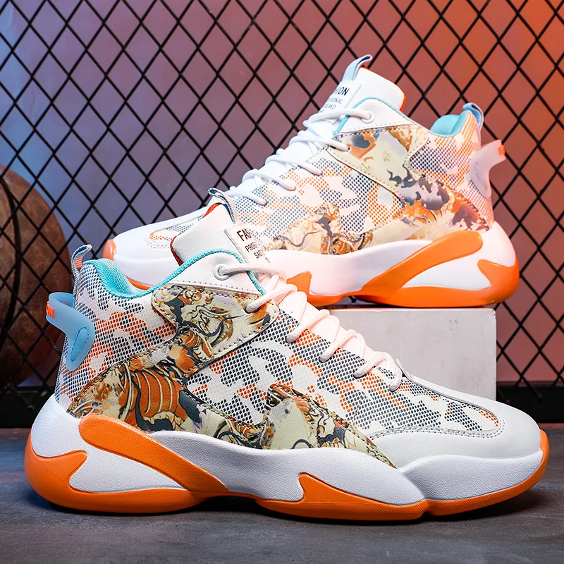 Cheap Basketball Shoes For Men Fashion High top Sneakers Men Cushion Platform Sport Shoes Street Culture Basketball Sneakers Men