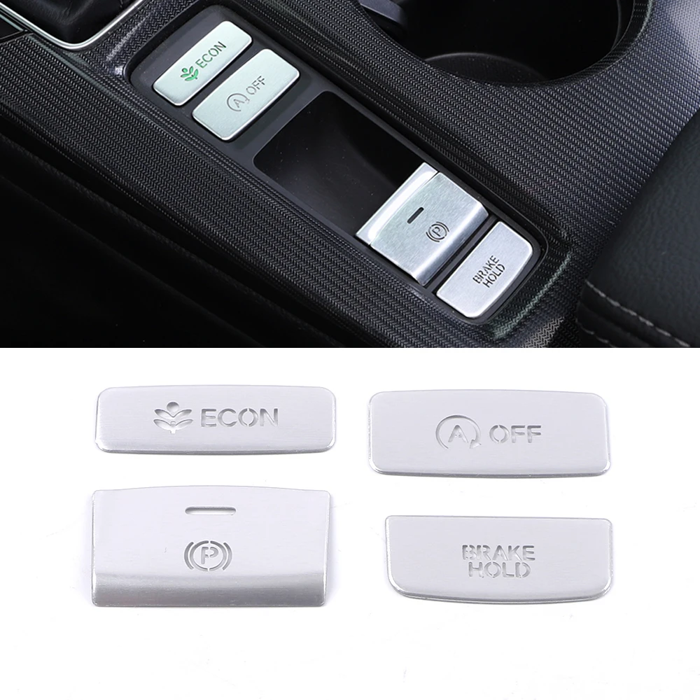 

For Honda Civic G11 2022 Car Auto Accessories Aluminum Alloy Center Console Button Cover Decorative Sticker Interior Trim