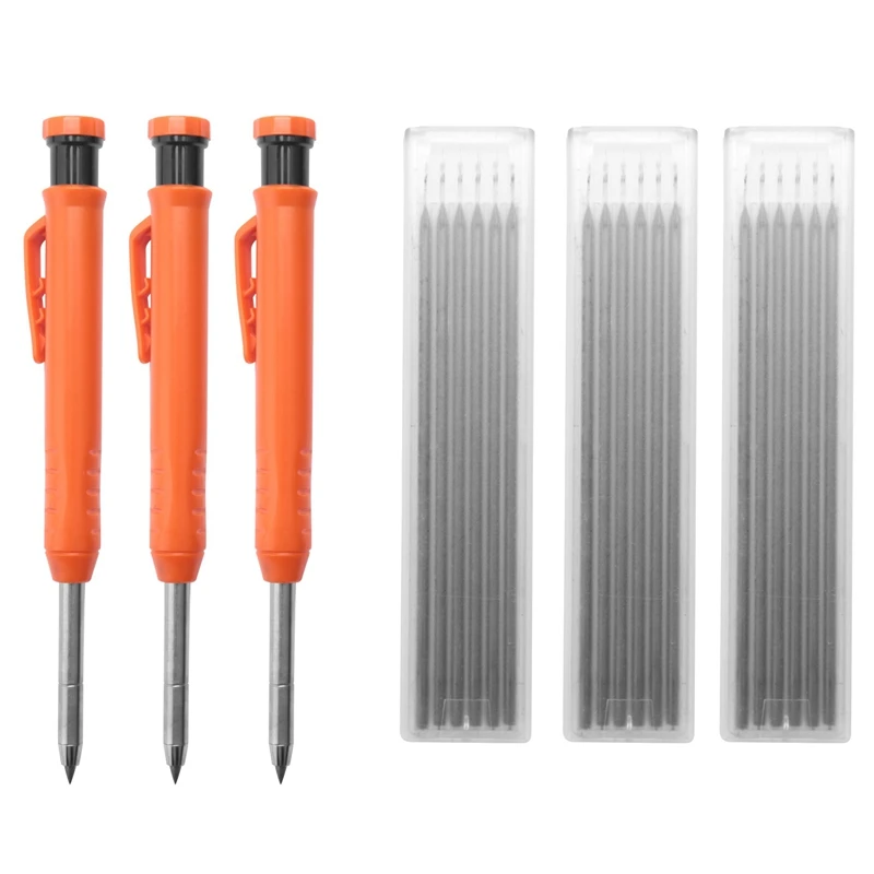 

Твердый плотничный карандаш с 18 стержнями, встроенная точилка, механический инструмент для маркировки карандашей