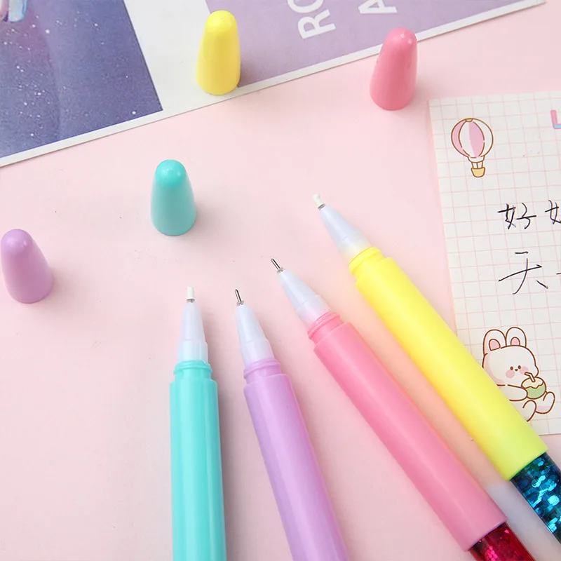 

Originality Kawaii Sanrio Gel Ink Pen Anime Cinnamoroll Pompom Purin My Melody Kuromi Oiled Quicksand Pen Student Stationery