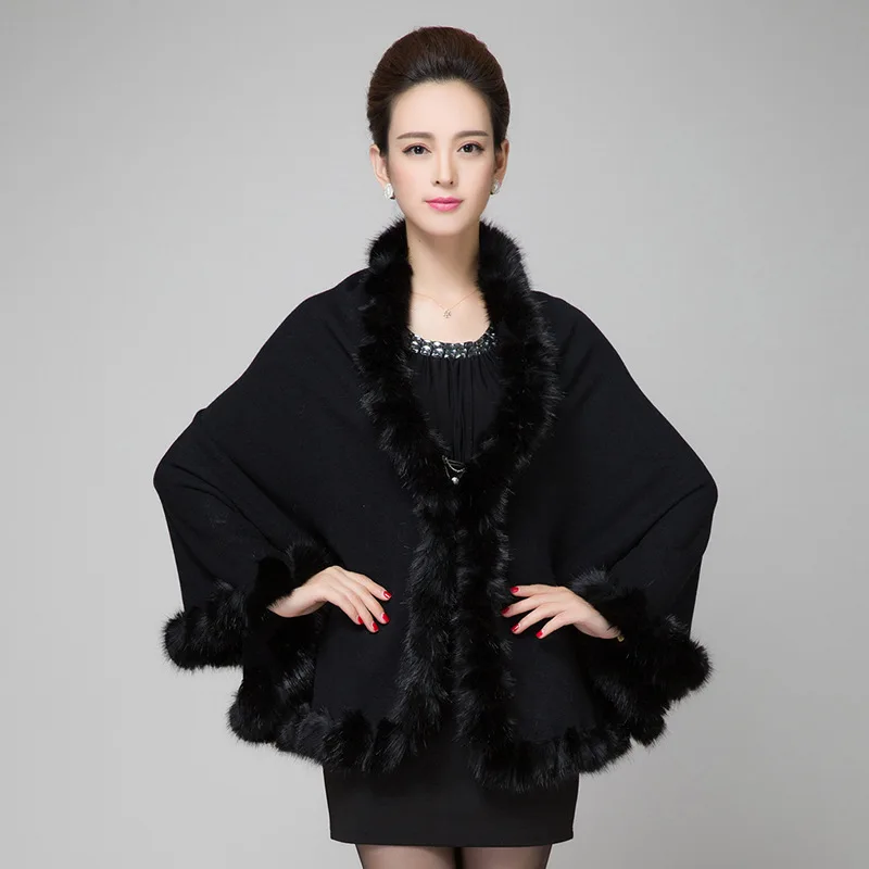 New Winter Solid Color Long Sleeve Imitation Fox Fur Coat Women Fashion Warm Fur Coats Outerwear Fake Fur Shawl Women Clothing