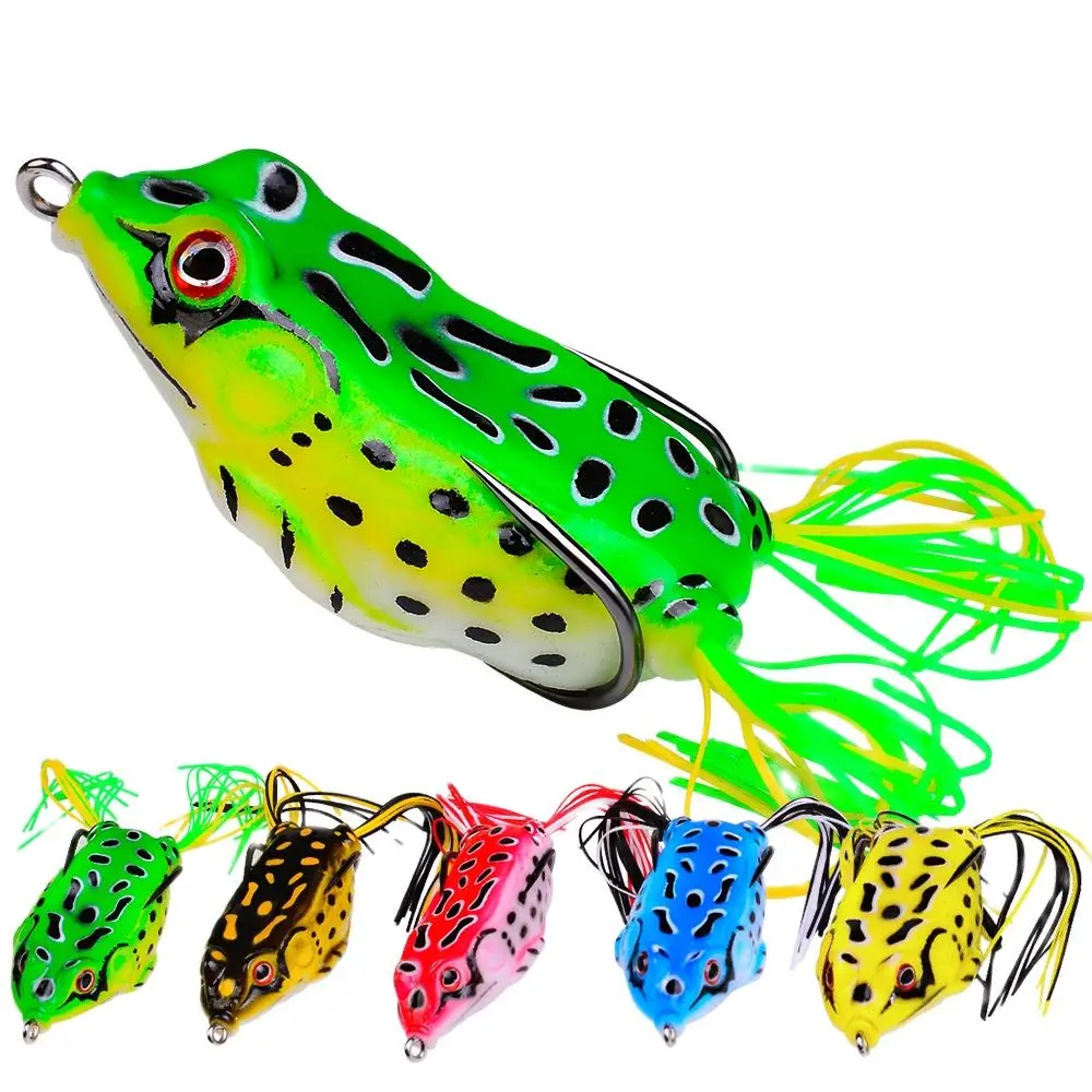 

1 PCS 5G 8.5G 13G 17.5G Frog Lure Soft Tube Bait Plastic Fishing Lure with Fishing Hooks Topwater Ray Frog Artificial 3D Eyes