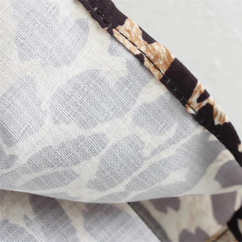 Винтажная женская блузка с леопардовым принтом