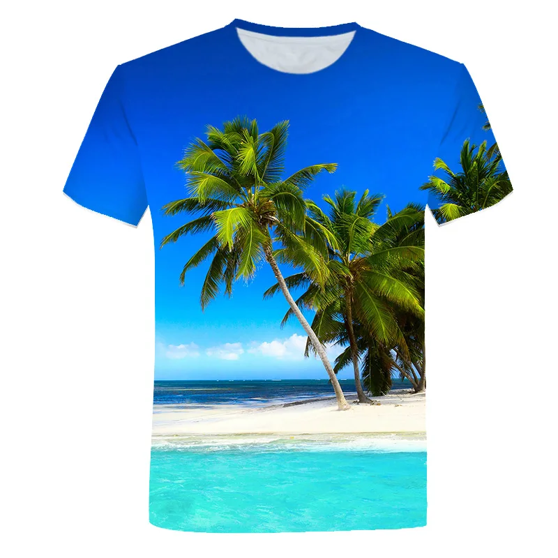 

Футболка Мужская/женская с 3D принтом, модная уличная пляжная Повседневная рубашка с природным пейзажем Гаваи, Детские Топы в стиле Харадзюку, одежда