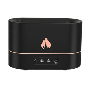Portable Air Humidifier with Realistic Flame Mist Maker Aromatherapy Diffuser USB for Home Living Room SPA Office