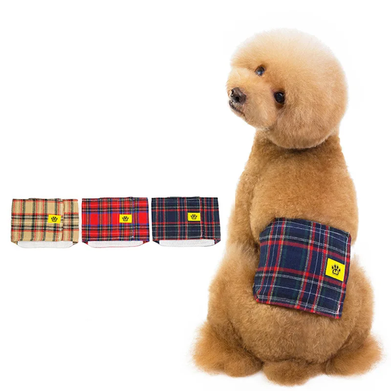 

Male Dog Physiological Pants Dog Physiological Pants Male Dog Anti-nuisance Pants Plaid Pet Dog Courtesy Pants
