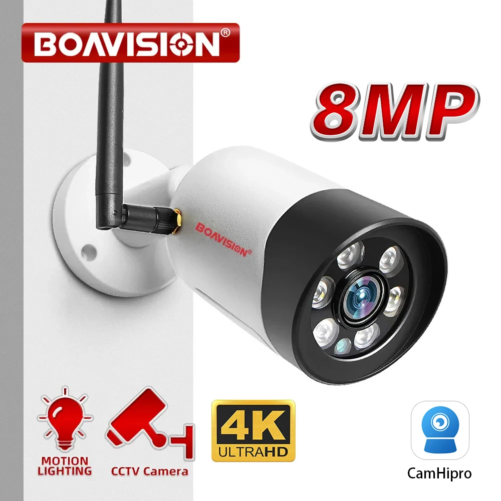 8MP 5MP Wifi IP Camera 1080P Security Wireless Camera Outdoor Full Color Night Vision 2-Way Audio Bullet Floodlight Camera