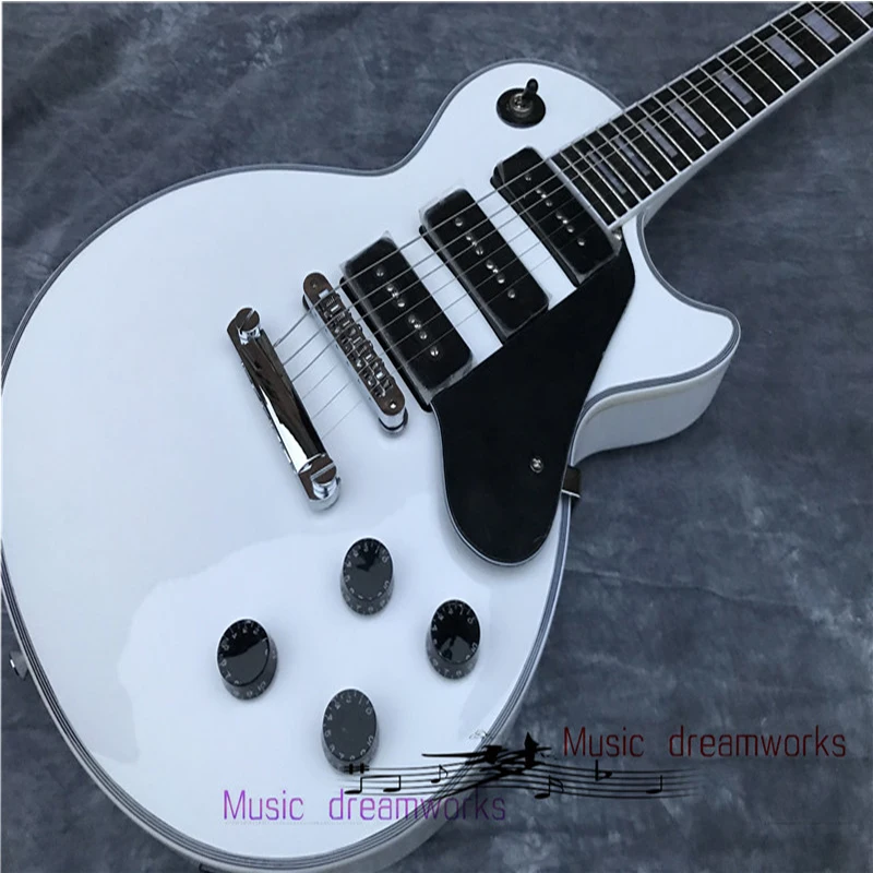 

White electric guitar, rosewood fingerboard, new style in the store, limited time special offer, customizable, free of freight.