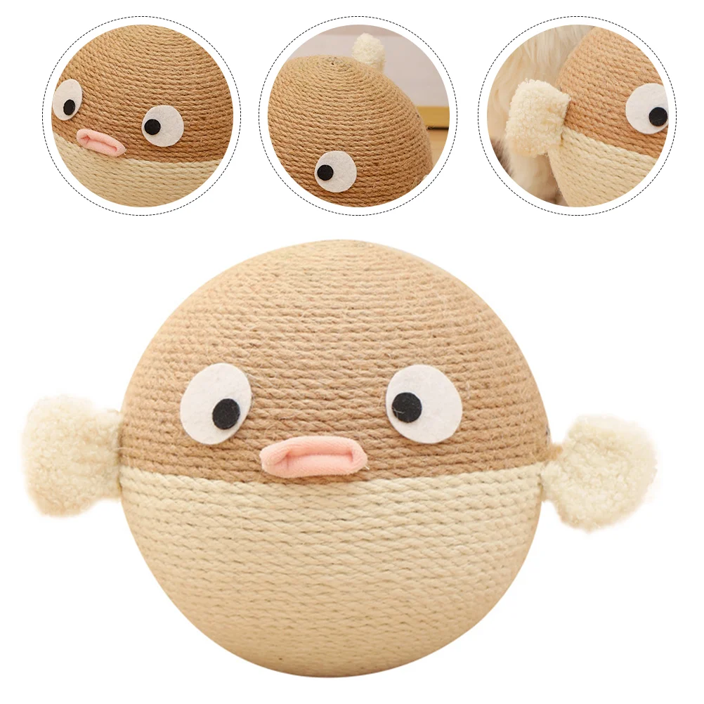 

Cat Treat Dispenser Wear-resistant Scratching Ball Toy Cute Floor Board Sisal Rope Toys