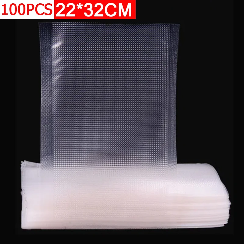 

100pcs 22x32cm Vacuum Bags for Food Travel Sausage Meat Storage Vacuum Sealer Machine Kitchen Tools Food Fresh Sous Vide Cooker