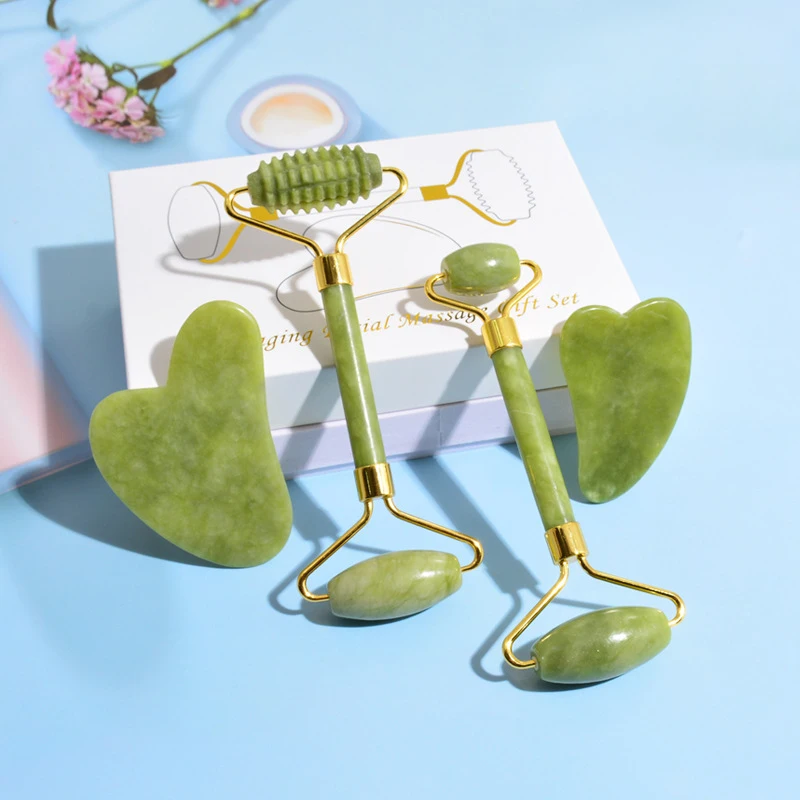 

Natural Roller Massager For Face Gua sha Jade Roller massage Scraper Facial Gouache Slimming Body Skin Care Lifting Guasha Tools