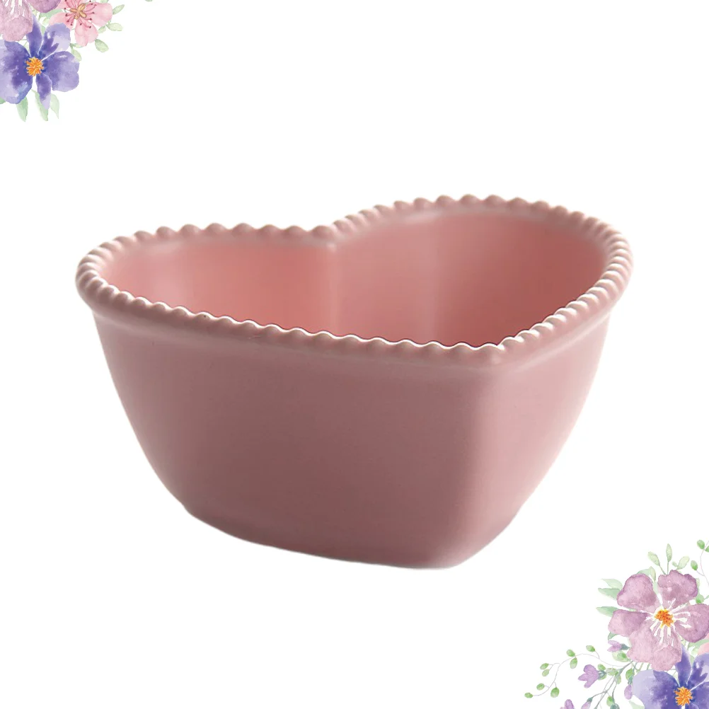 

Bowl Heart Bowls Ceramic Salad Dish Shaped Sauce Cereal Dessert Appetizer Fruit Snack Serving Mixing Dishes Pasta Plate Dipping