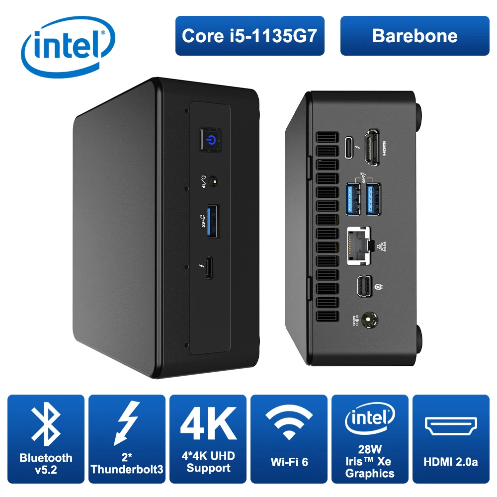 

Mini PC Intel NUC 11 Core i5 1135G7/Core i7-1165G7 Win10 Pro Mini Computer 28W Intel Iris Xe Graphics NVMe SSD DDR4 RAM WiFi6