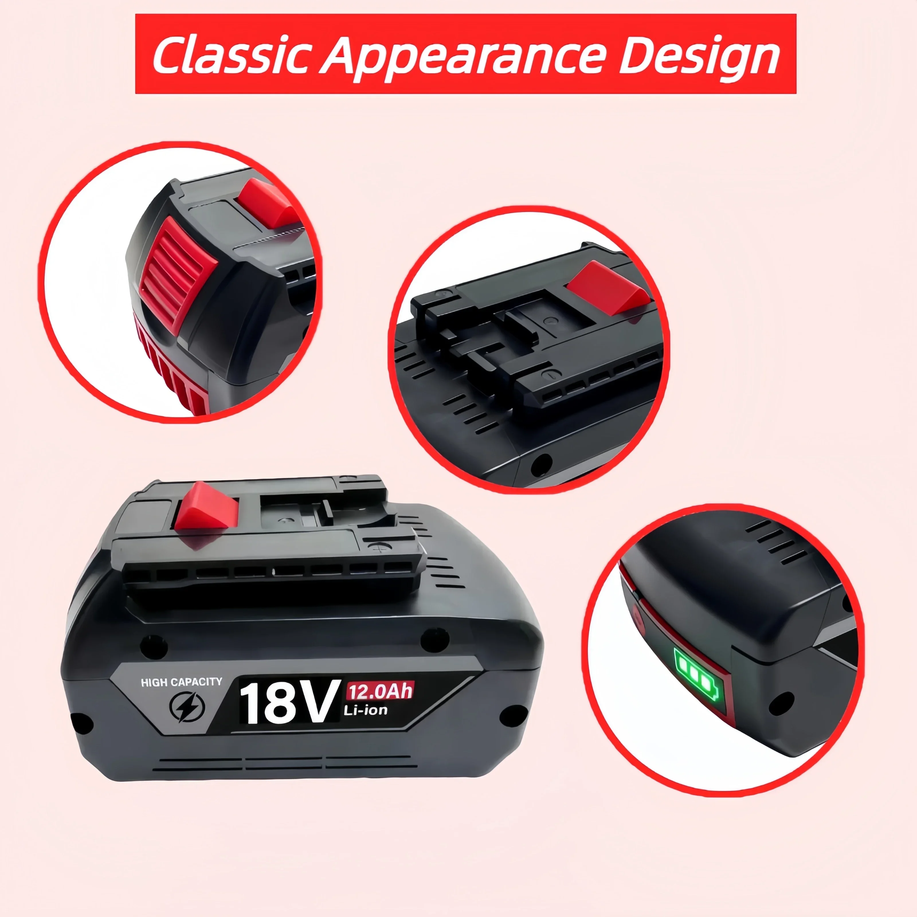  Подходит для аккумулятора Bosch 18V 12Ah, совместим с GBA18V4.0, GBA18V5.0, GSR18V-55, GSB18V. (art.: 3920dae71ef27) - 3920dae71ef27