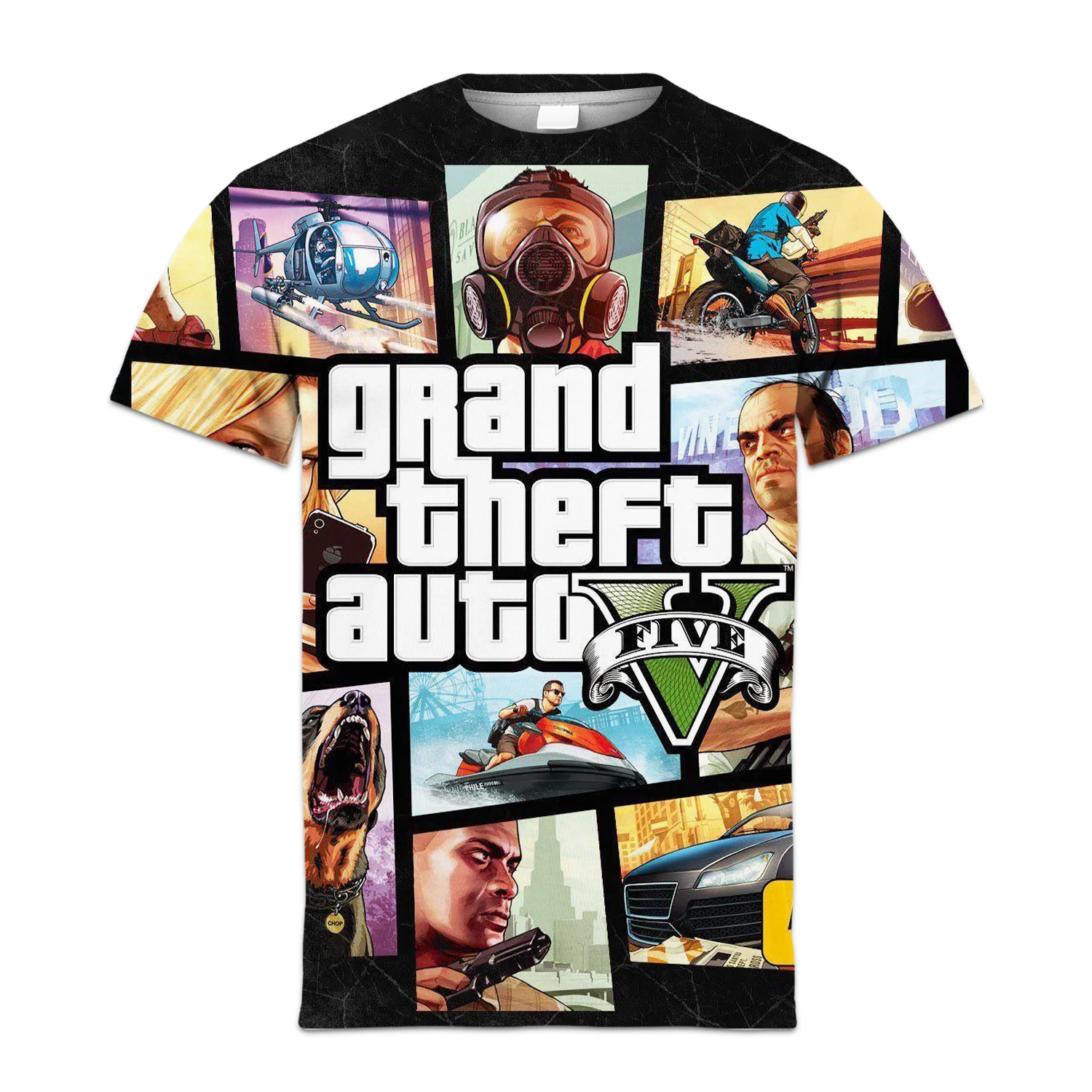 Лидер продаж игровая футболка GTA5 с коротким рукавом Мужская толстовка