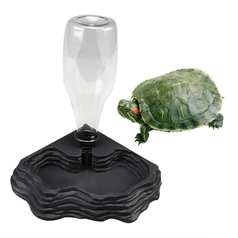 

Pet Water Dispenser Reptile Automatic Drinking Fountain Tortoise Basin Reptile Box Landscaping Eluding Cave Feeding Bowl