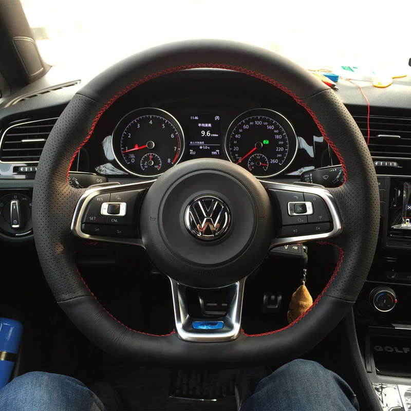 

Автомобильный чехол на руль из искусственной кожи для Volkswagen Golf 7 GTI Golf R MK7 VW Polo GTI Scirocco 2015 2016, авто интерьер