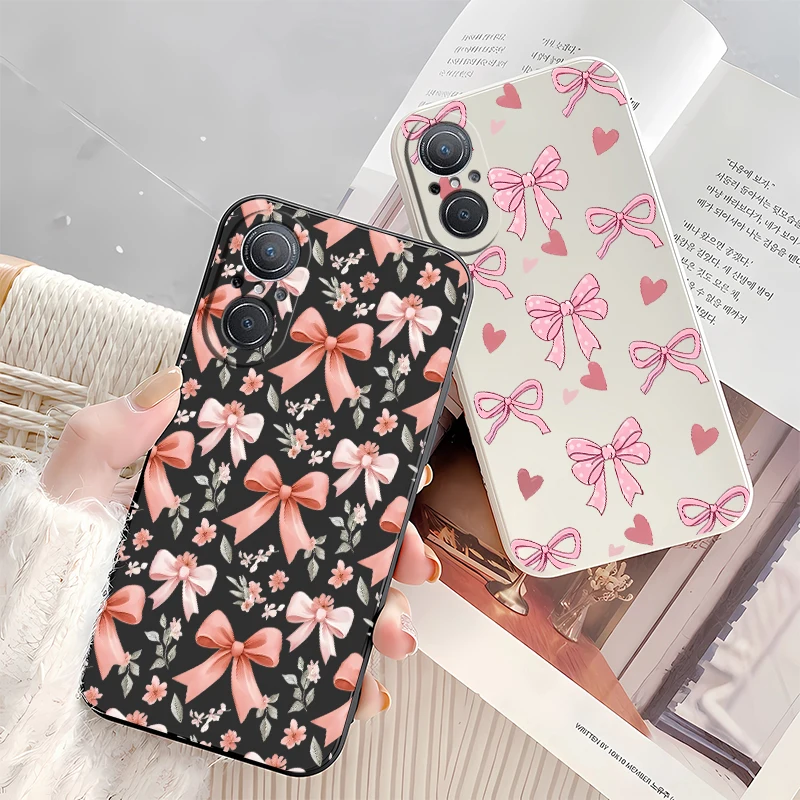 Фото Силиконовый чехол для телефона Huawei P40 Lite P30 P20 Nova 9 SE 8i Y9 Prime Y9S Y7P Y7A Y7 Pro 2019, мягкий чехол с цветочным узором и бантом №3