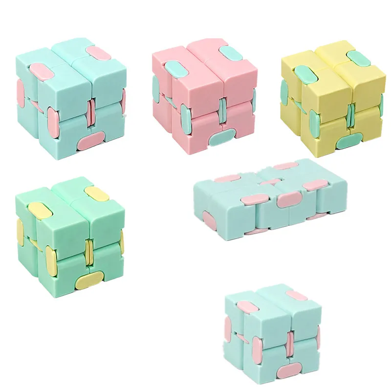 

10PcsStress Relief Magic Cube Twisting Square Infinite Flip Lightweight Puzzle Fidget Toys Hand Sensory Finger Children's