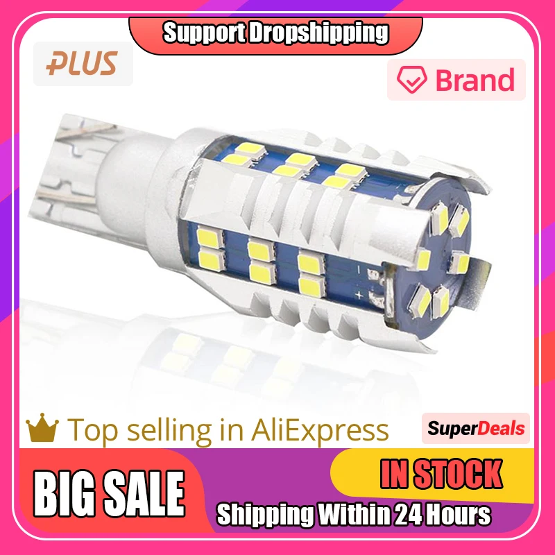 

High Quality Car Tail Light Led T10 2016 CSP 30SMD 360 Degrees White Decoding Reversing Light Car Accessories Drop Shipping