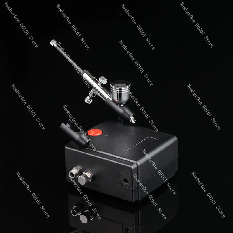 Фото Мини-компрессор 100А, набор для аэрографии Turtle Pump для росписи стен, моделей, нейл-арта, косметического распыления №2