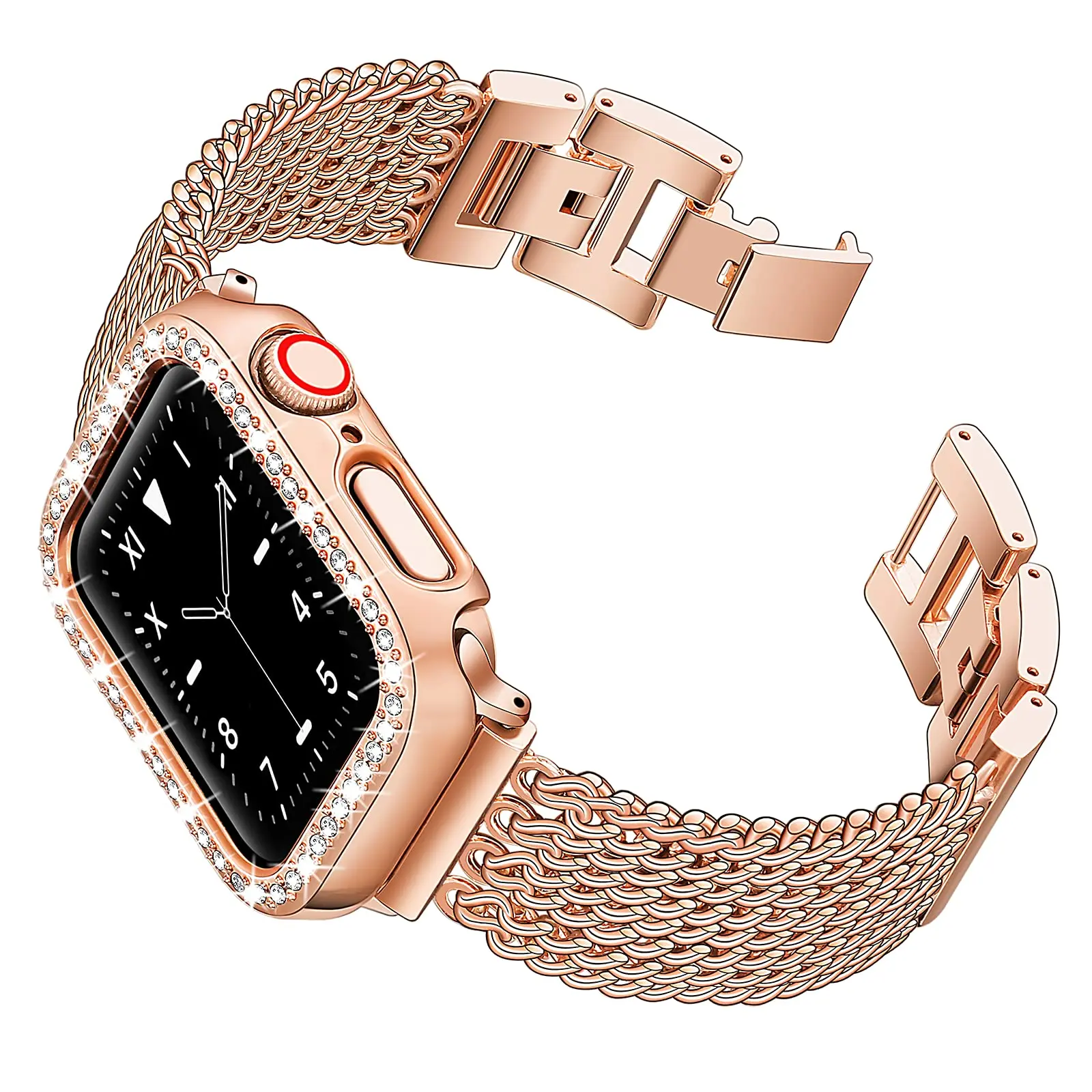 Caso + vestido pulseira para apple watch band 40mm 41mm 38mm 45mm 44mm 42mm 38mm cinto de metal pulseira iwatch serie 3 4 5 6 se 7 cinta