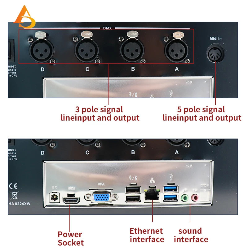 Фото Кварцевая консоль Tiger Touch i5 Экран Три системы с четырьмя выходами 512DMX Контроллер сценического освещения DMX №5