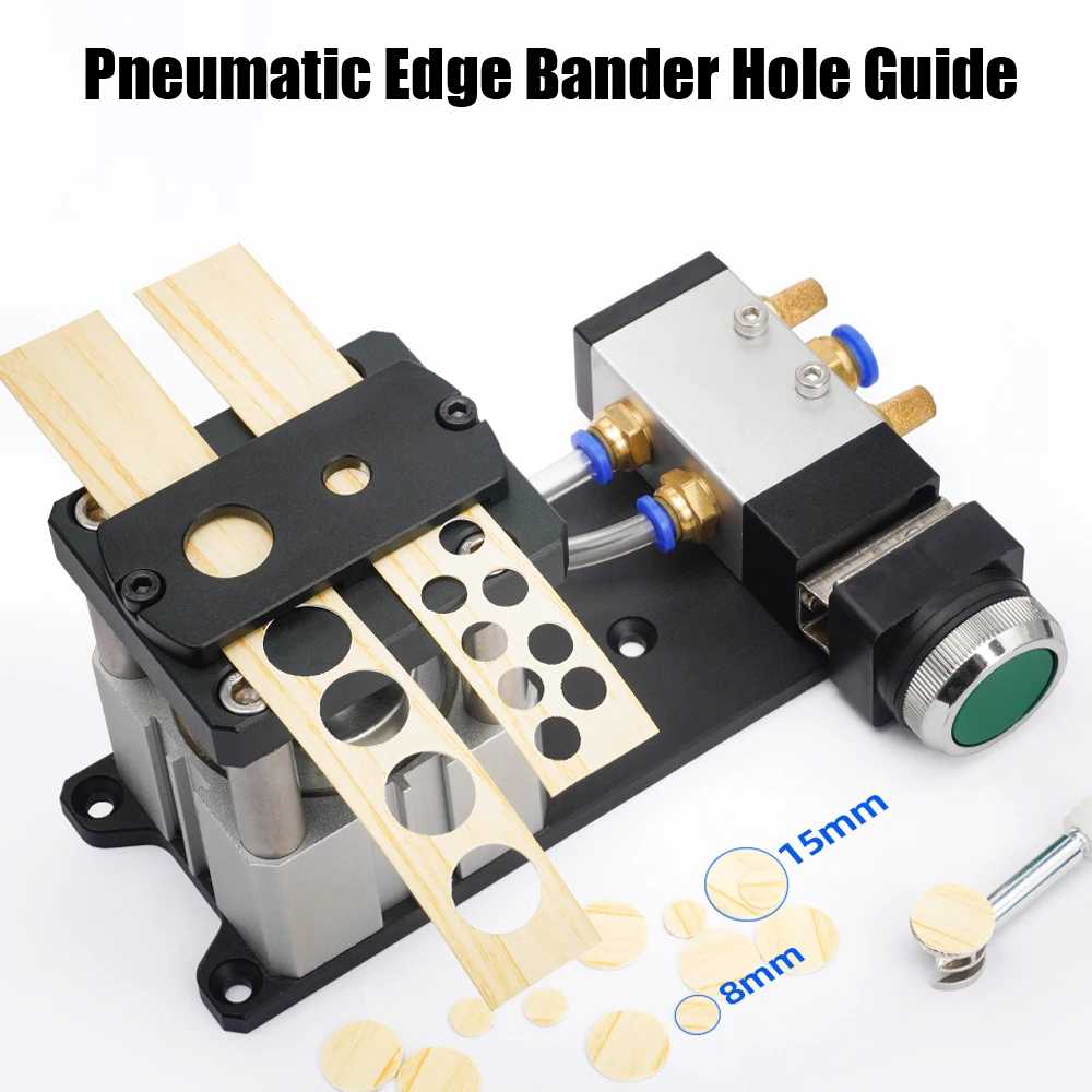 

8/15 мм 2 в 1 облицовочная машина для кромкооблицовочного отверстия пневматическая ленточная направляющая для отверстий деревообрабатывающий Кромкооблицовочный дырокол для кожи