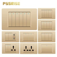 pssrise a18 us br ca mx un wall switch socket usb tv tel computer power outlet gold pc panel switch for light doorbell 11872mm