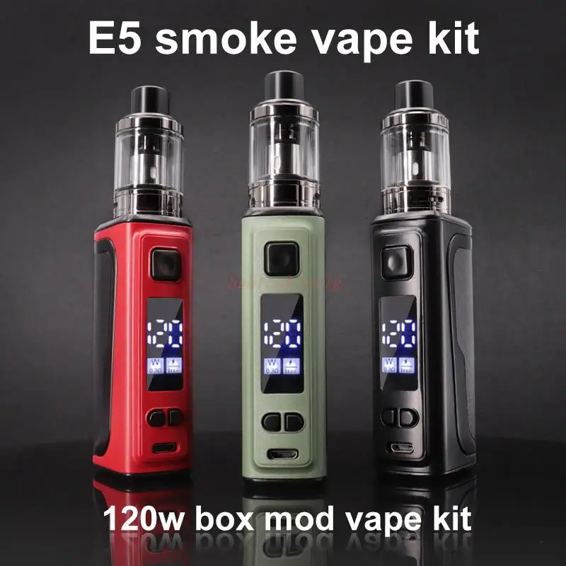 

Electronic Vaper 120W Vape Mod Starter Kits 1800mah Battery 2.0ml Atomizer Voltage Adjustable Vaporizer Pen Smoke Hookah Ecig