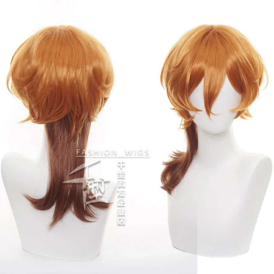 

Anime Bungo Stray Dogs Nakahara Chuuya Cosplay Wig Orange Gradient Hair Heat Resistant Synthetic Halloween Party Accessories