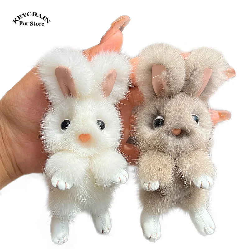 Пушистая Кукла Кролик мех норки брелок кролик женская сумка автомобильный