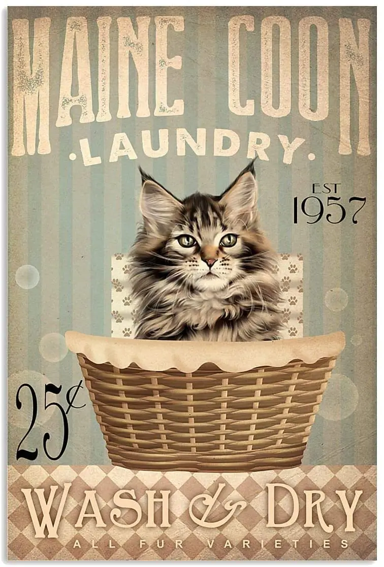 

New Cat Laundry Retro Metal Tin Sign,Sorting Out Life One Load at A Time Aluminum Metal Wall Decoration Retro Bar Sign Home
