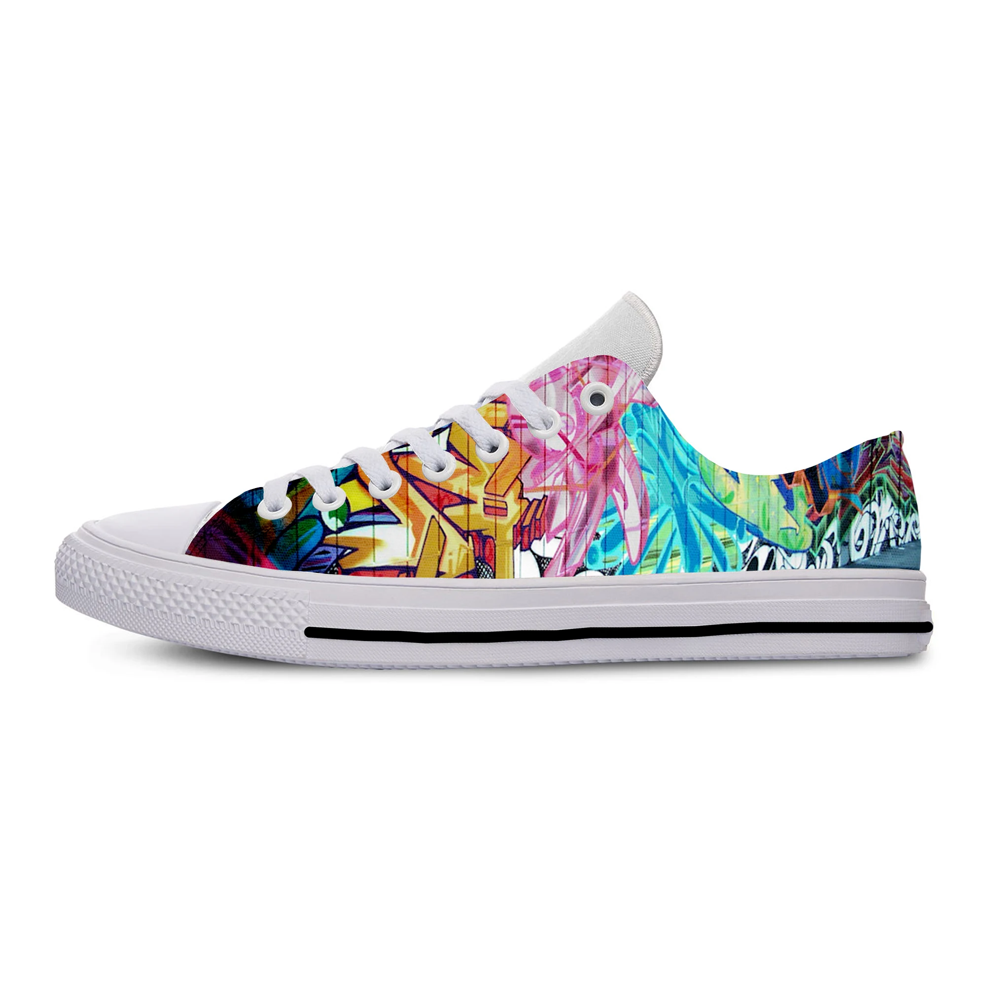

Hot Summer Cool Men Women Harajuku Style Color Graffiti Hip Hop Unisex Shoes Classic High Help Board Shoes Fashion Shoes