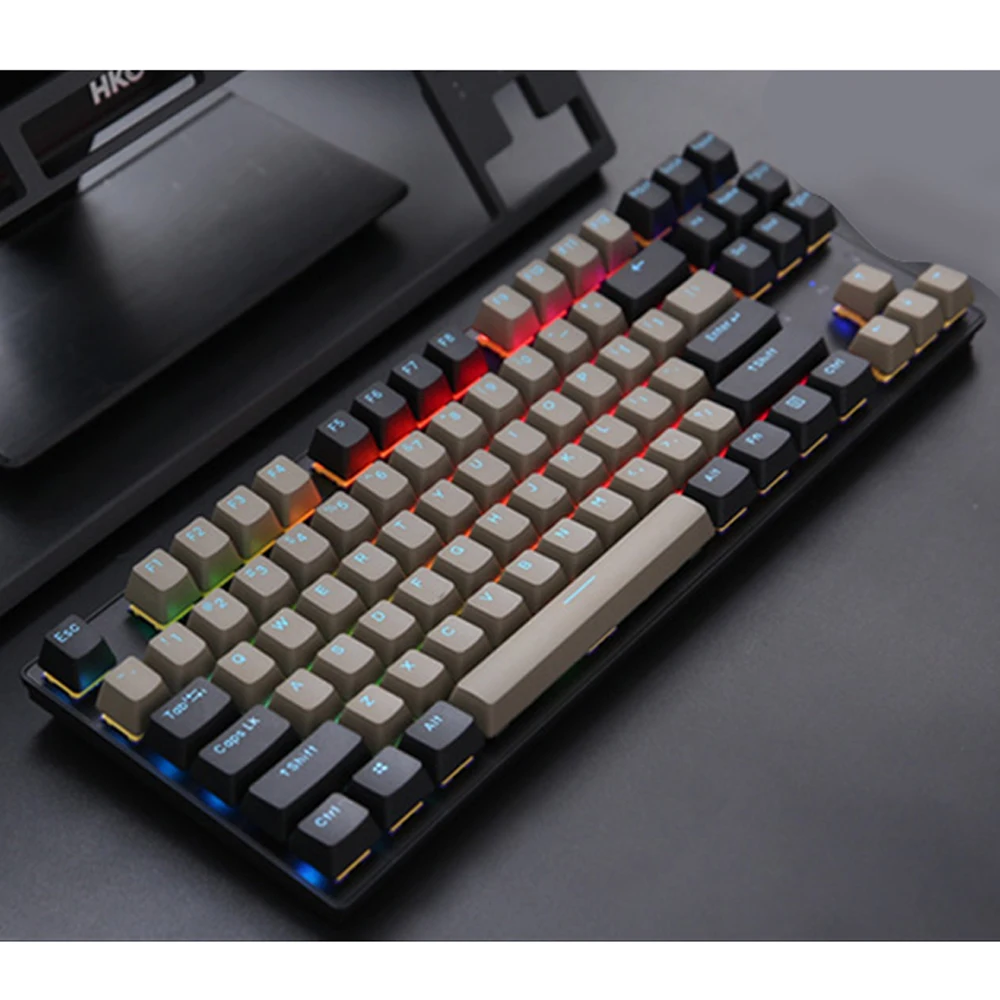

Hot Sale Custom 87 Keys Wireless Bt Wired Three-Mode Laptop Mobile Rgb Ergonomic Mechanical Gaming Keyboard