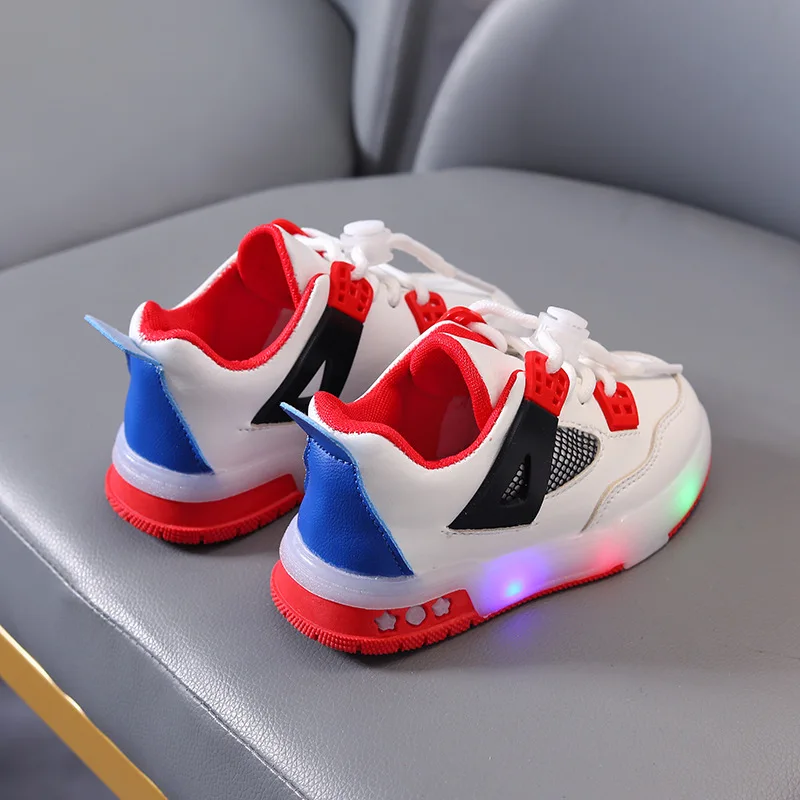 Лидер продаж модная Всесезонная детская обувь повседневная со светодиодной
