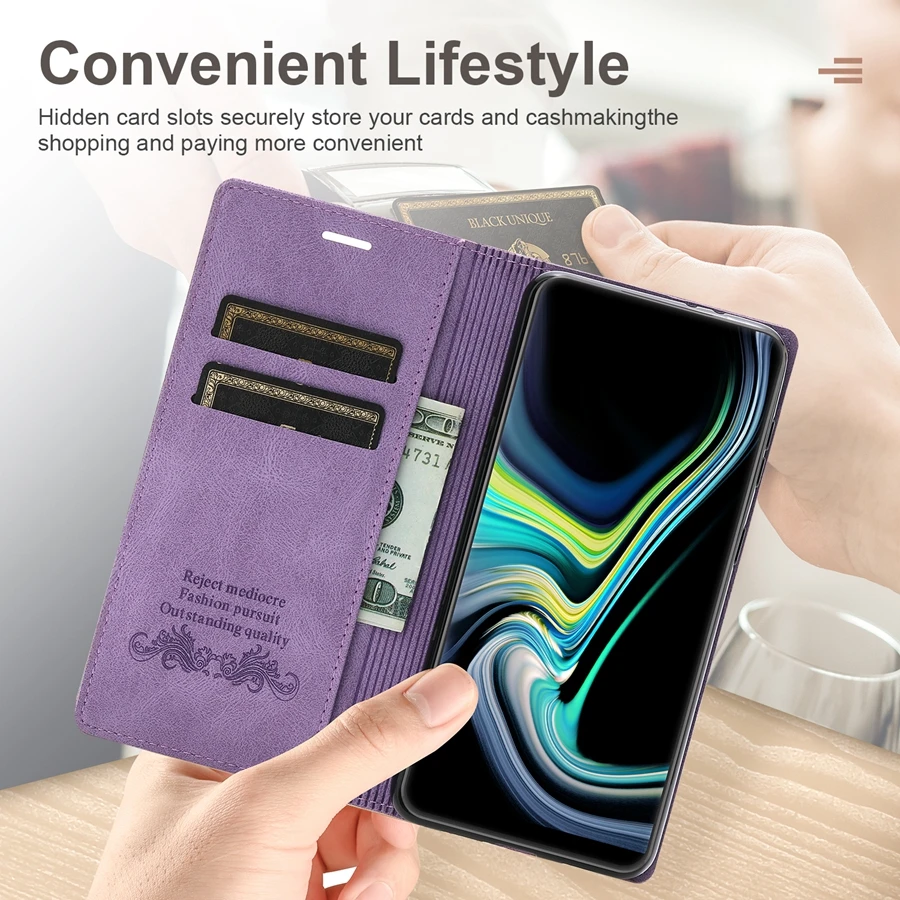 Wallet Magnetic Flip Leather Case For Samsung Galaxy S23 Ultra S22 S21 Plus S20 FE S10 S9 S8 Note 20 Ultra 10 Plus 10 Lite 9 8