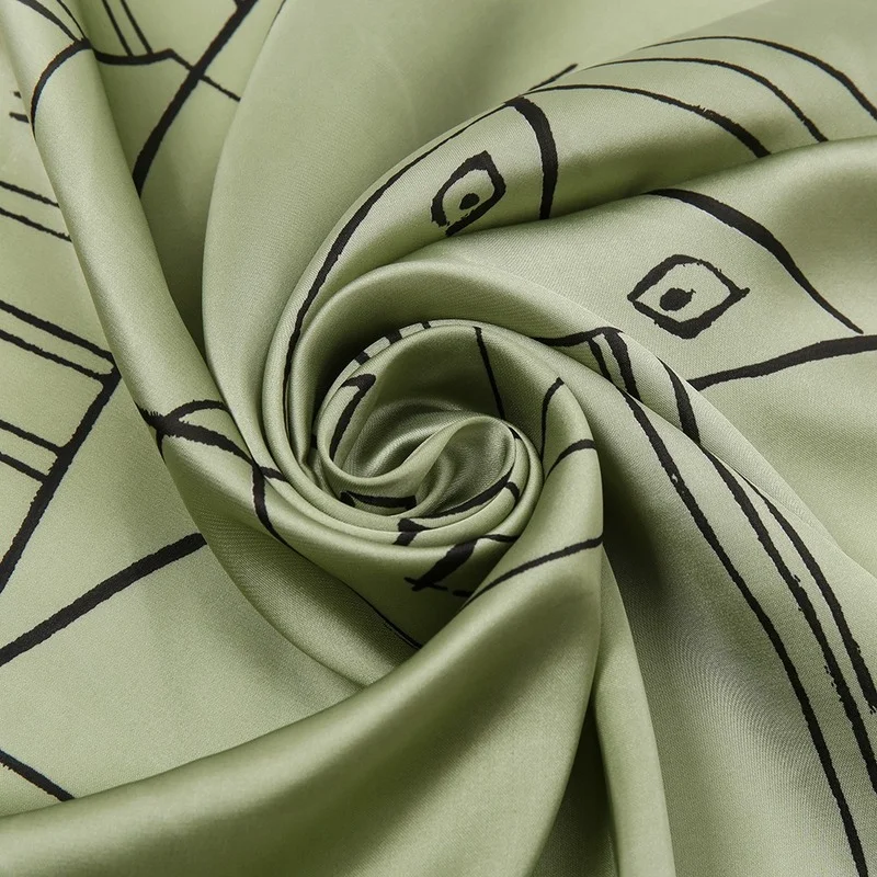 Высококачественный Шелковый женский шарф с геометрическим узором корейский