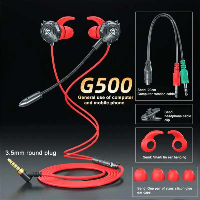 

Sport Noise Cancelling Game Headset Bass In-ear Mobile Phone Computer Wired Headphones Hifi Stereo Wired Headset With Mic