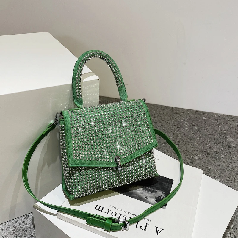 

Luxury Designer Handbag For Elegant Women 2022 New Style Top Handle Shoulder Bags Bling Diamond Purses And Handbags Bolso Mujer