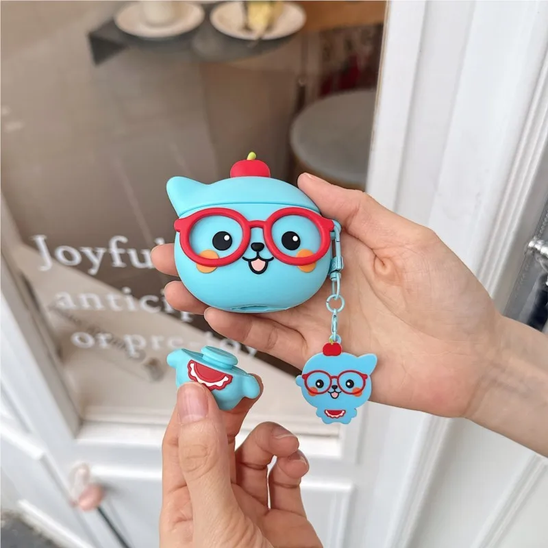 Милый мультяшный 3D-чехол Qoo для наушников с брелоком для AirPods 34-го поколения, AirPods Pro 123-го поколения, силиконовый чехол для очков Apple (art.: 3920db6afb7e8) - 3920db6afb7e8