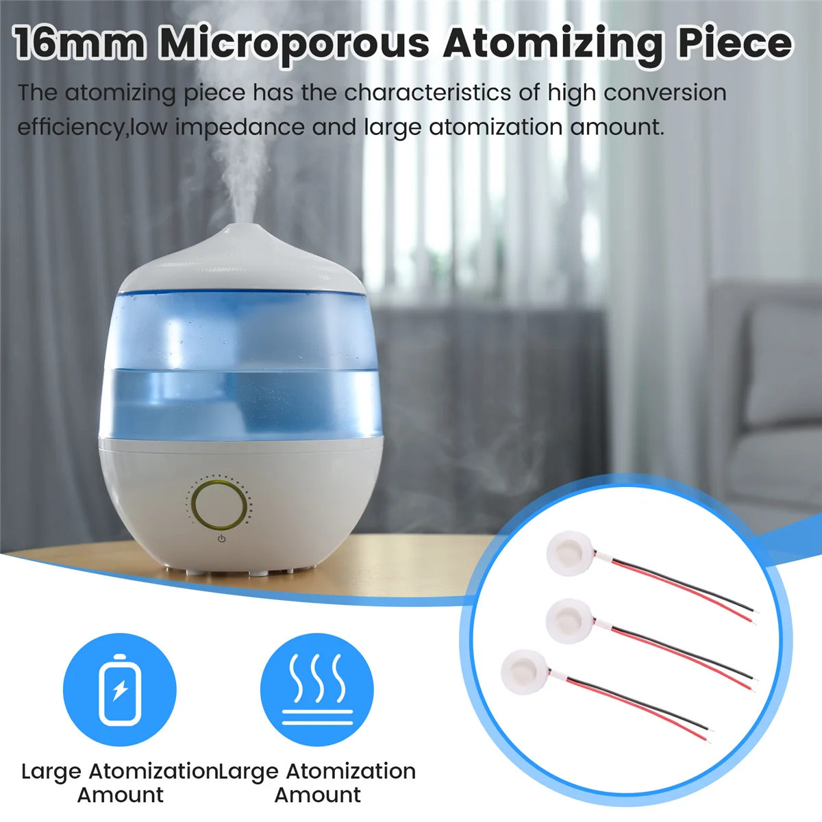 5 Pcs 16mm 1.7MHz Ultrasonic Mist Maker Transducer Humidifier Parts