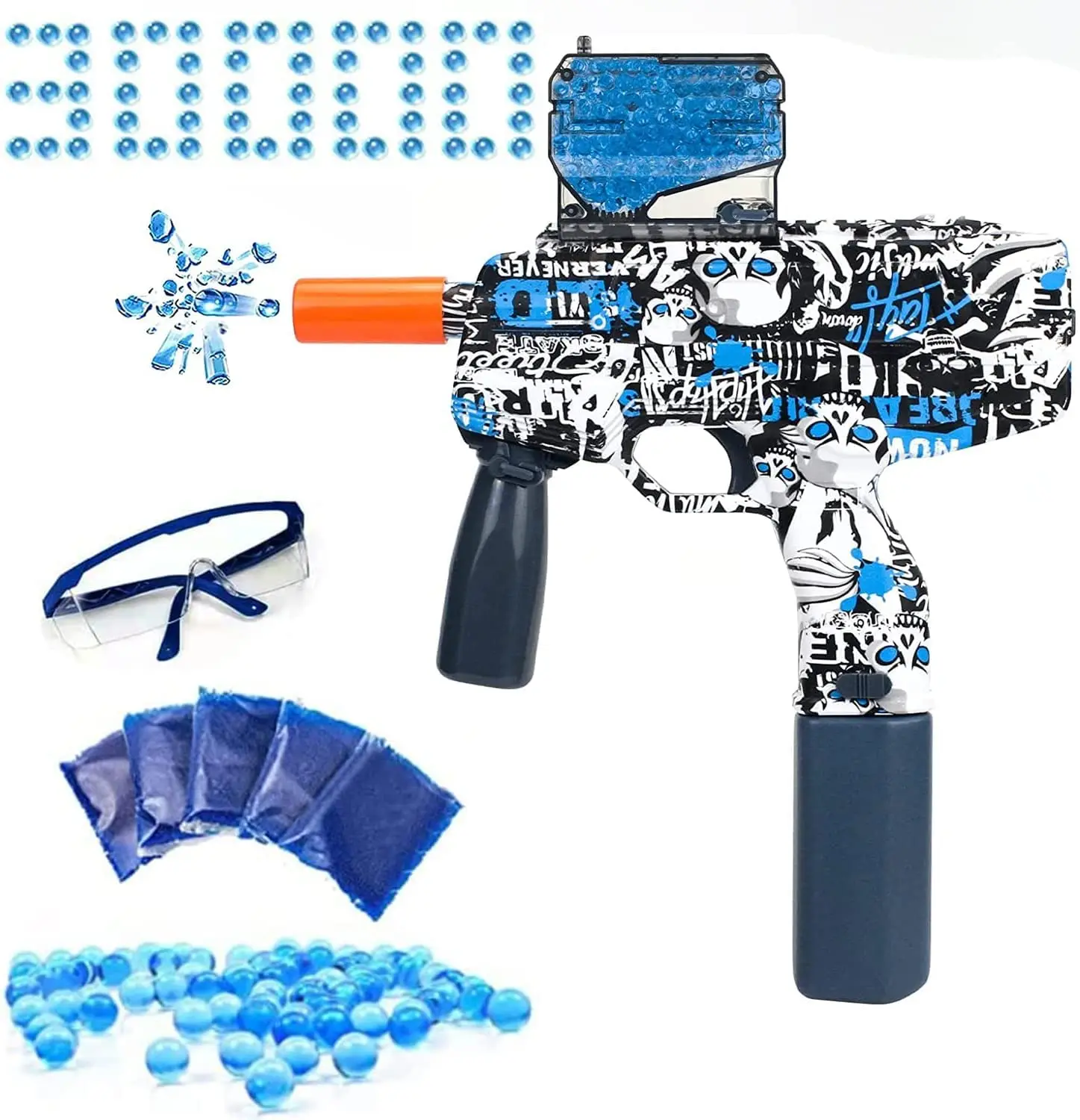 

2022Electric Gel Blaster Gun for Outdoor Games Gel Blaster Toy Gun Shooting Splash Ball Toy Gun With 10000 Gel Balls and Goggles