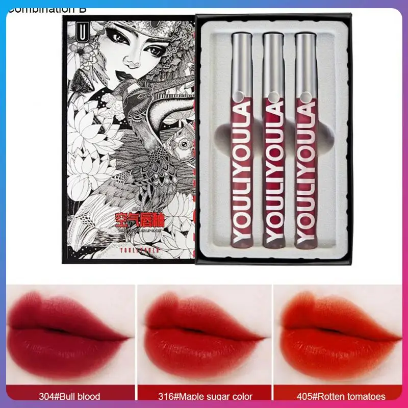 

Air Lip Glaze Set Velvet Matte Non-Drying Moisturizing Easy To Color Long Lasting Moisturizing Lipstick Set Waterproof Lipstick